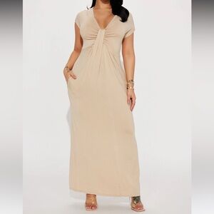 FashionNova Taupe Maxi Dress